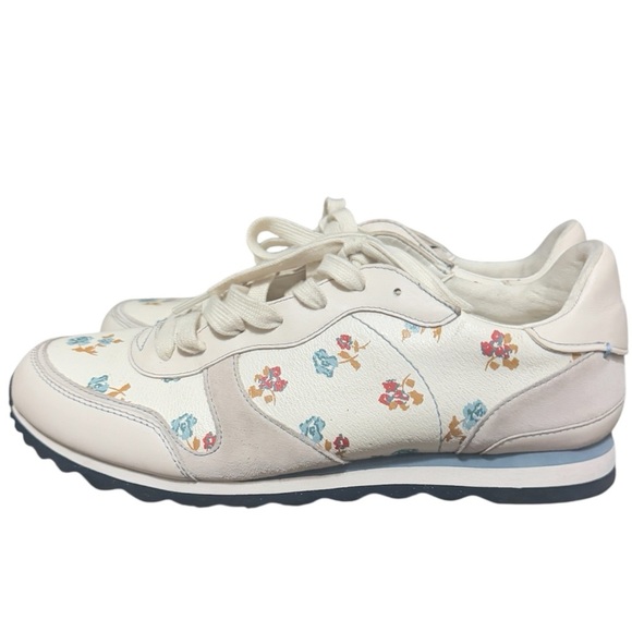 Coach C142 runner rose feminine athletic sneakers floral quiet luxury - Picture 4 of 11